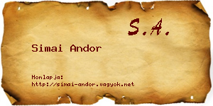 Simai Andor névjegykártya
